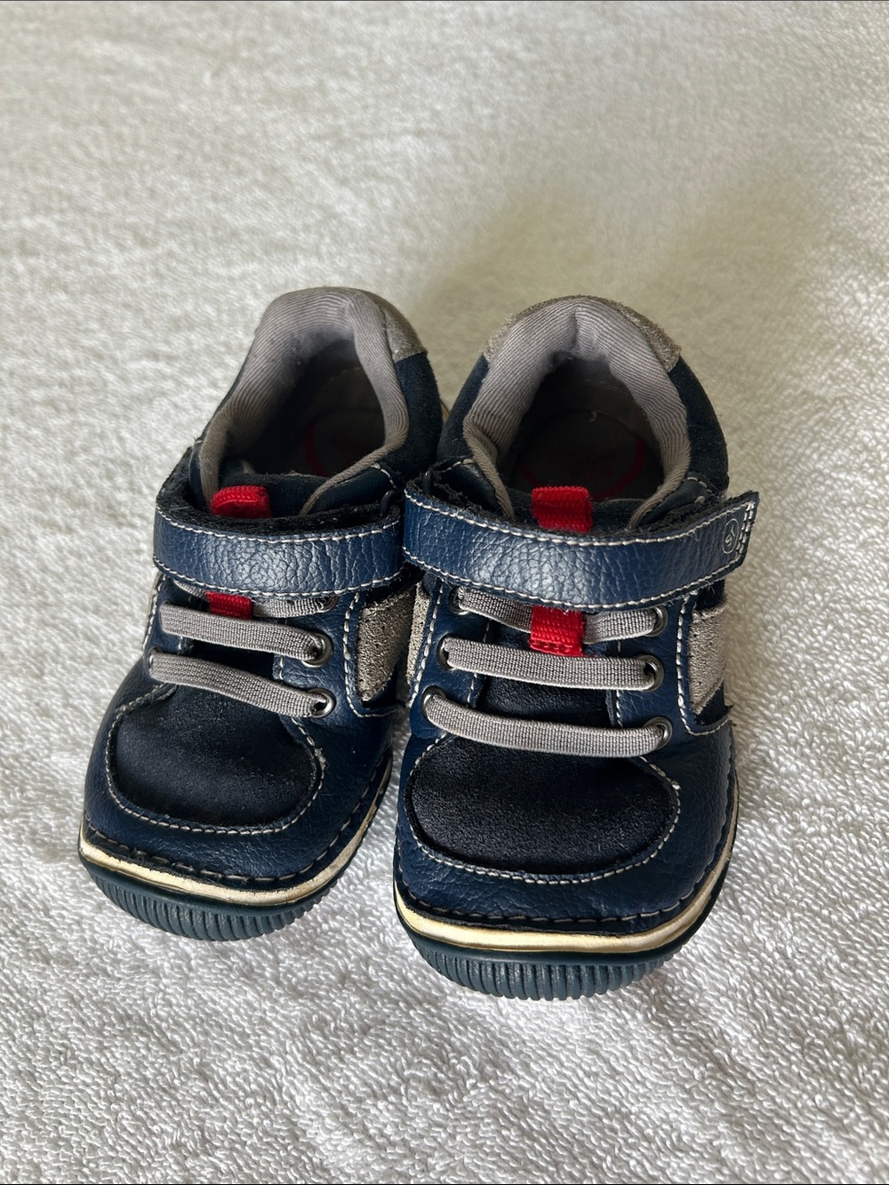 Stride Rite Navy and Gray Toddlers' Sneakers with Red